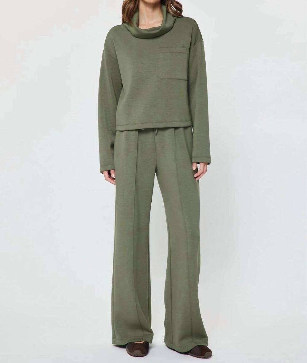 NEW CURRENT AIR cowl neck pullover sweatshirt in olive